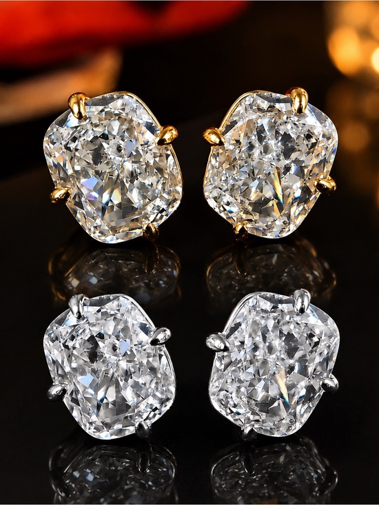 Fashion Jewelry Jewelry - Stunning Radiant Cut Lab-Created Diamond Stud Earrings | Cushion Cut NWT